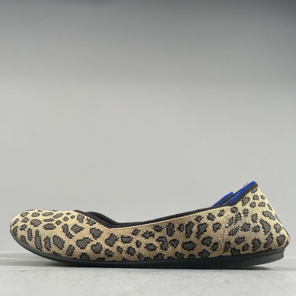 Rothy's Women’s 6.5 Round Toe Ballet Flats Leopard Cheetah Animal Print Comfort